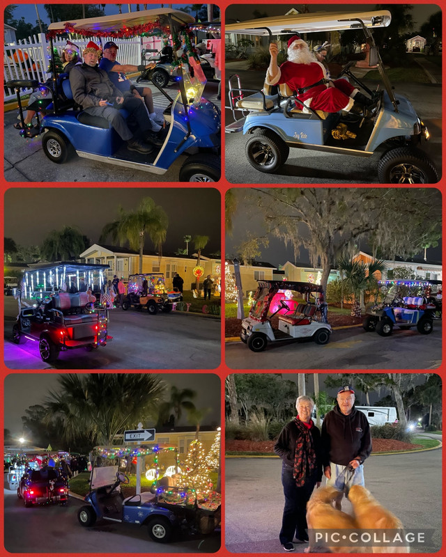 Tropical Palms Holiday golf cart parade