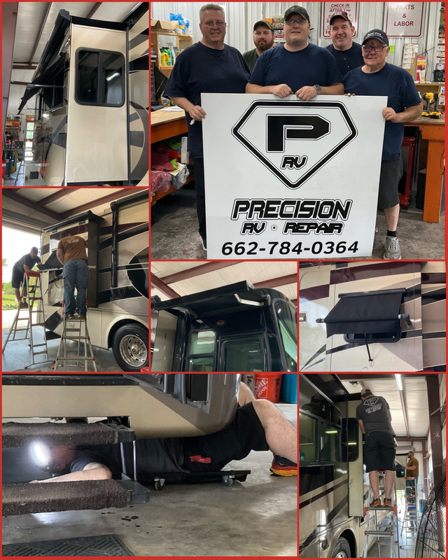 Precision RV: new awning, fixed steps, lubricated slides & more. 