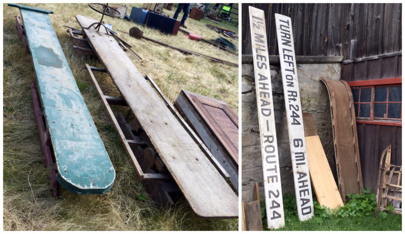 Old sleds & signs