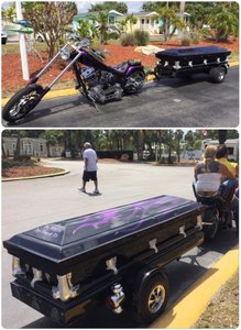 Motorcycle & Coffin Trailer