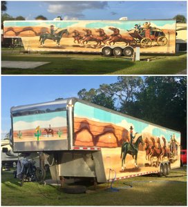 Their painted trailer