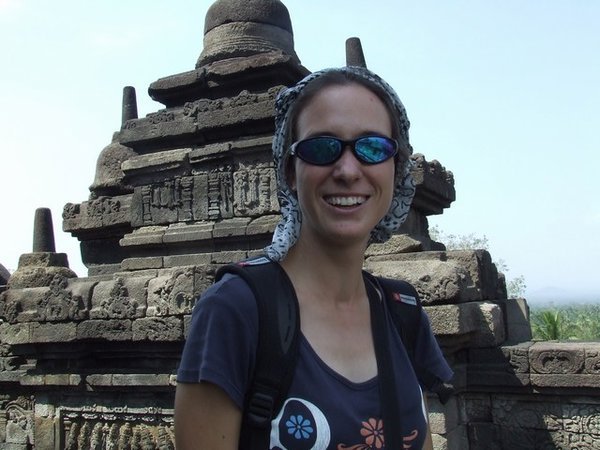 Erika at Borobudur