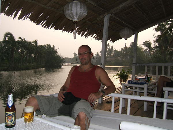 a drink in Hoi An after the beach