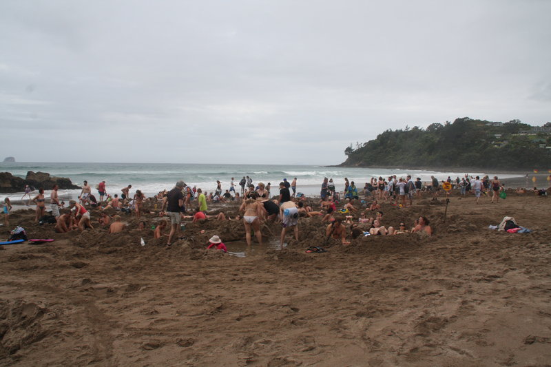 Bathers at Hot Springs Beach