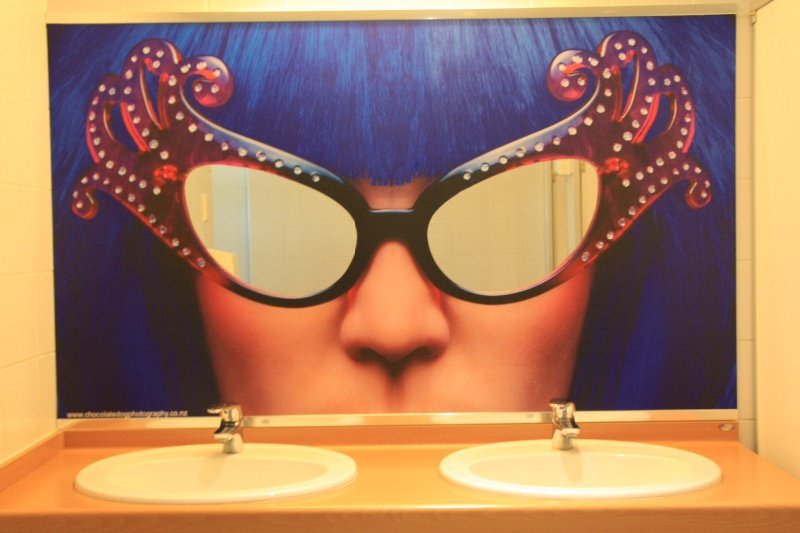 Mirror of the Ladies toilets at WOW