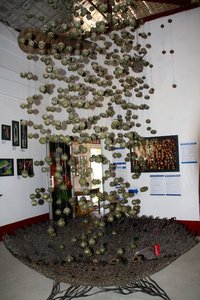 Sculpture of a cluster bomb