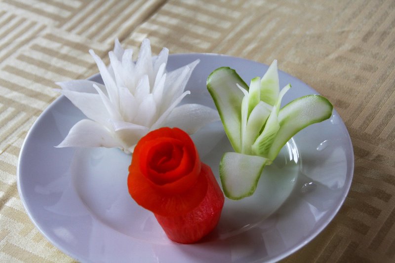 Flowers made from vegetables