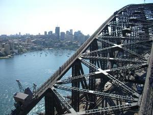 View from the harbour bridge Sydney
