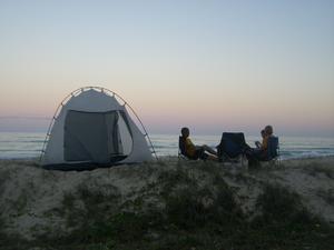 Beach camping on Fraser