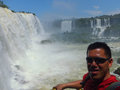 Me at Iguazu Falls NP wth Union Falls & the Devil's Throat in the back