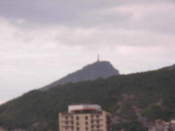 Christ the Redeemer from Ipanema beach (still cloudy)