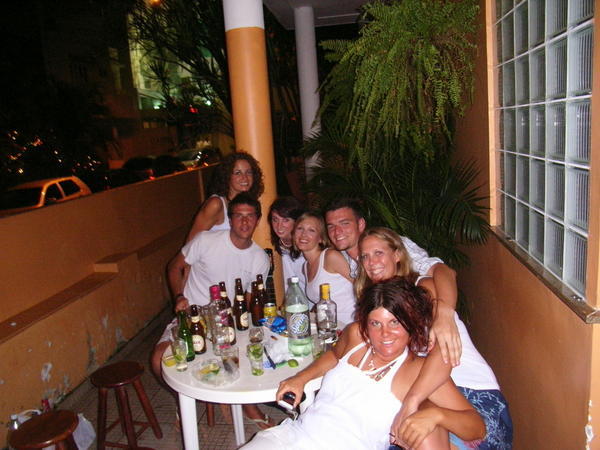 New Year´s Eve drinks at the Tropical Cocabana Hostel