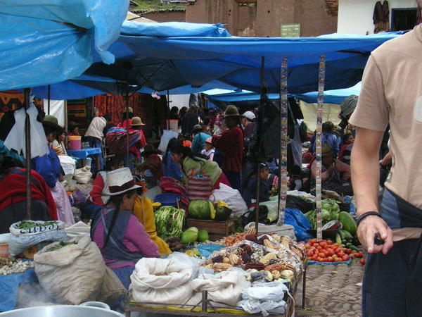 Normal day at the market at the mountainside village of Pisac.