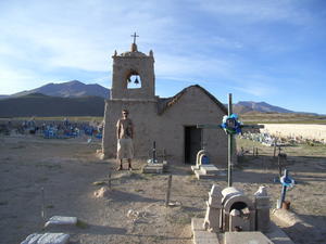 A church for the little people of Bolivia, not made for a giant  like me