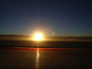Early morning sunset in the Bolivian desert