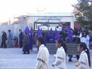 Ku Klux Klan - Part of the Good Friday parade in a small bolivian town of Uyuni