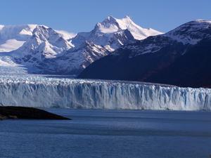 Glacier with the Andes in the background