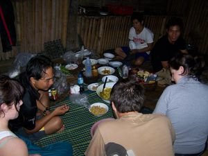 Preparing dinner with the hill tribe people