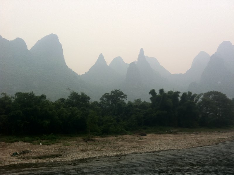 Karst rock formations seen on the Li River cruise