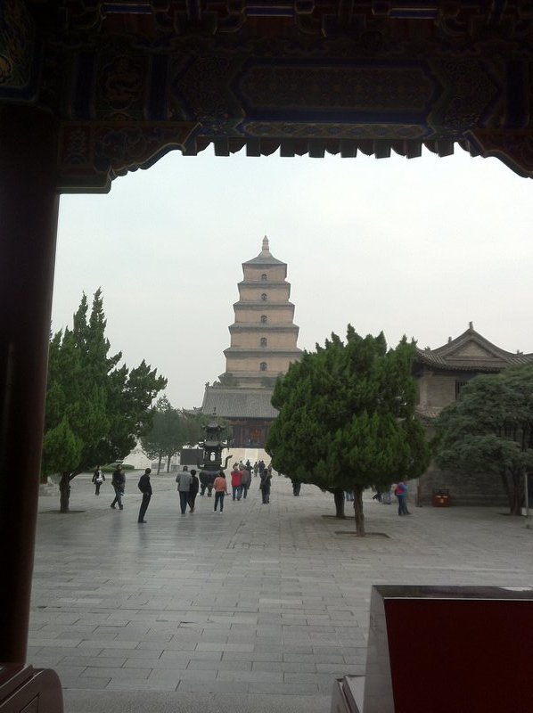 Sneaky Wild Goose Pagoda from the entrance