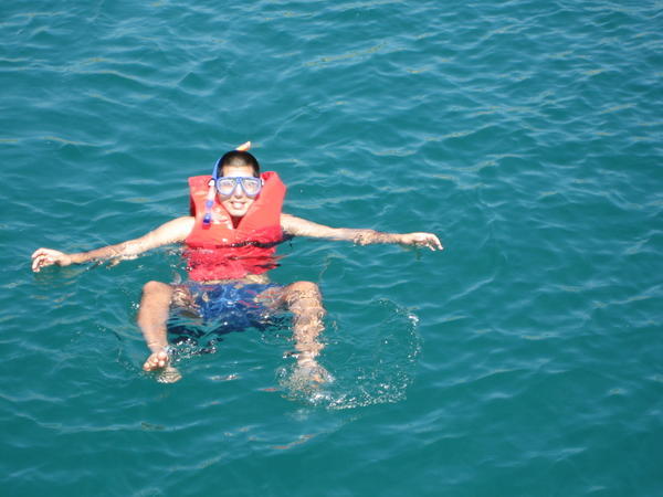 James snorkelling