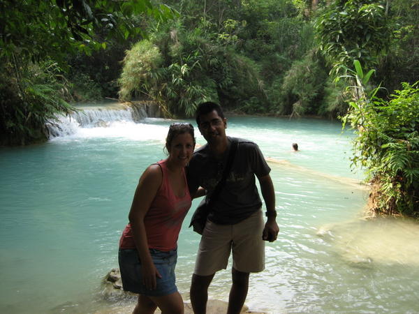 At one of Louang Prabang's waterfalls