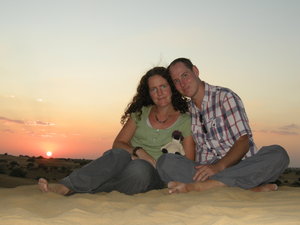 Desert sunset - just the three of us