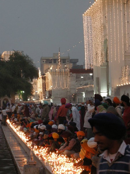 Diwali candles at the Golden Temple