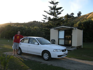 Our cabin and car in Wanganui 