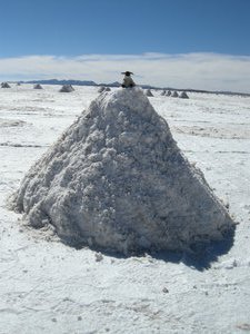 Bob summits a pile of salt