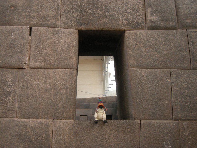 Bob in an Incan window, Qorikancha