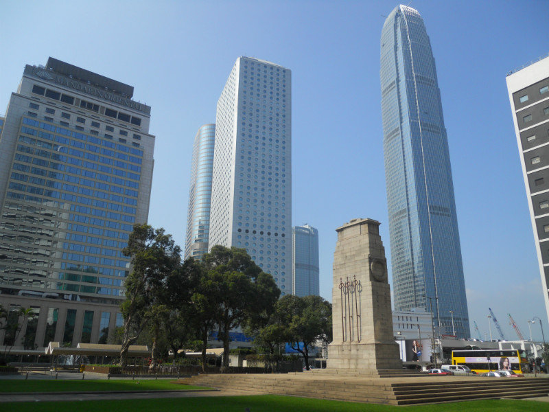 WWII Monument & Skyscrapers