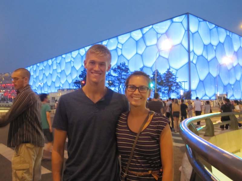 Ben and I with the aquatic bubble in the background!