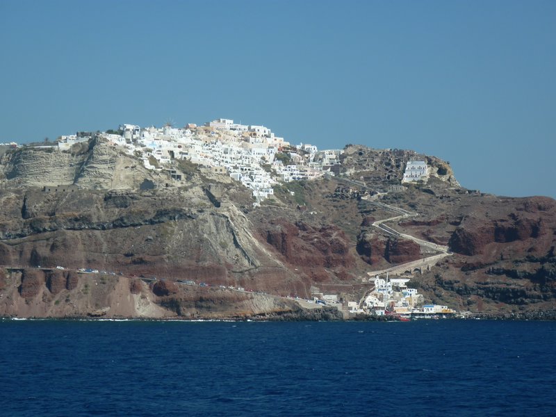 The White Roof tops and donkey track, Santorini