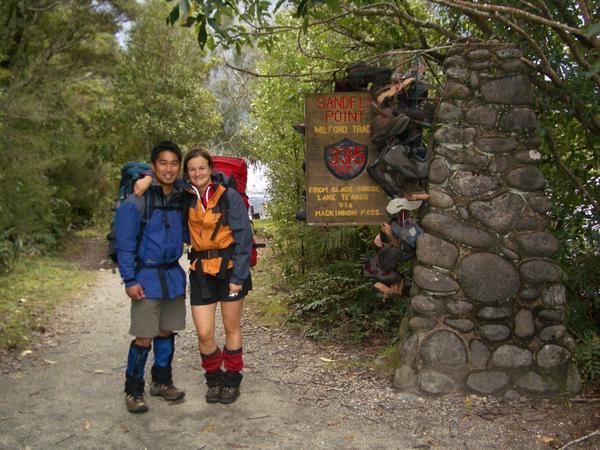 Noel and Anne at Milford Track finish
