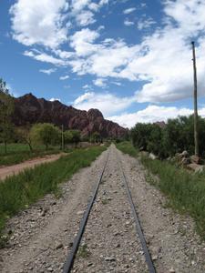 Tracks leading out of town towards Uyuni