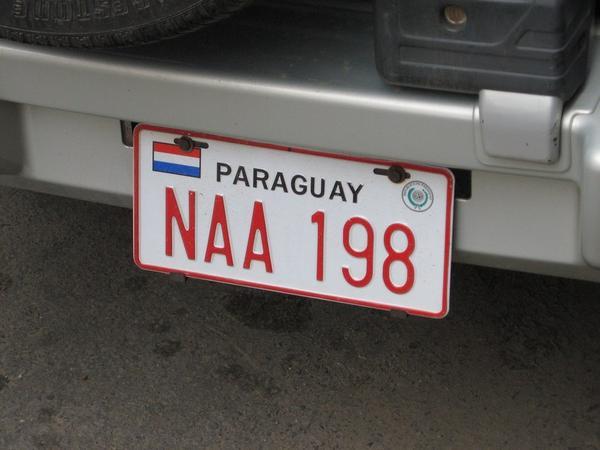 Paraguayan License Plate