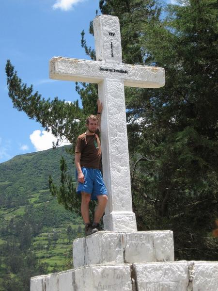Me at the cross at the top of the hill