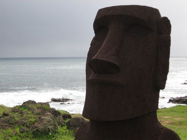Moai statue up close