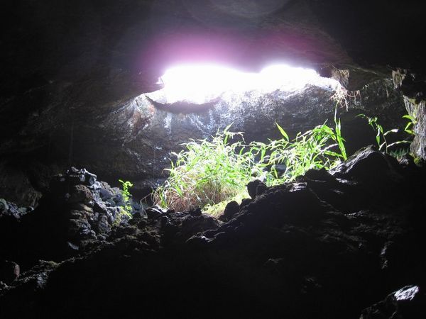 Inside the caves at Ahu Te Peu