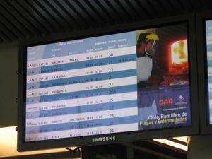 Screen showing flight being delayed
