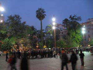 Night time in the Plaza de Armas