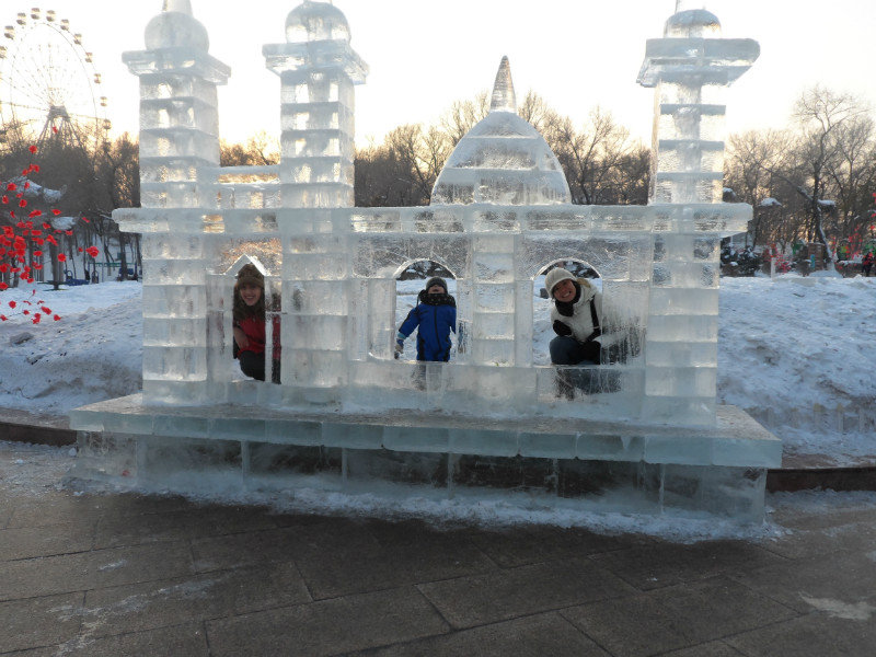 In an ice castle!