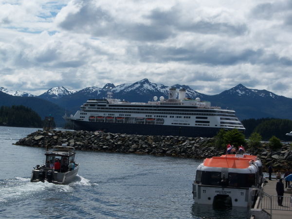 The Amsterdam anchored in Sitka Sound