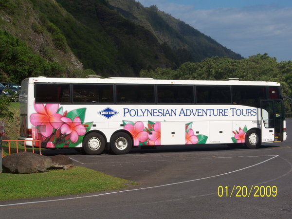 Our motorcoach on Maui