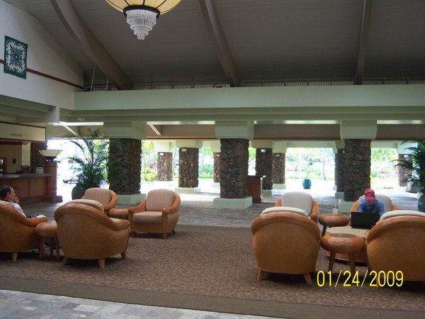 The Lobby of the Aloha Beach Hotel