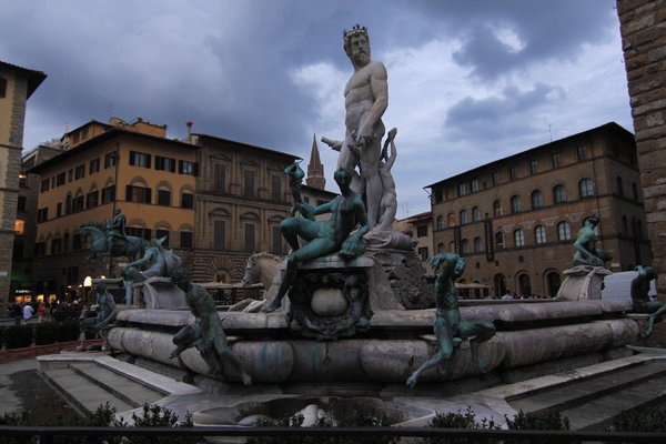Florence - A fountain with King Neptune providing protection