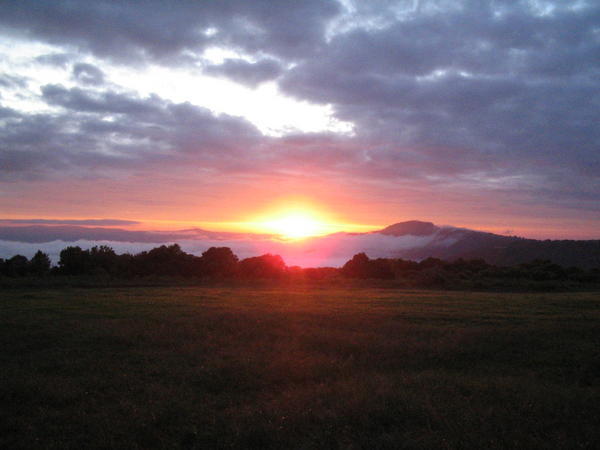 Sunrise on the rim of Ngorongoro Crater