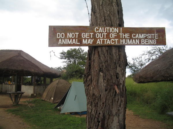 Sign at Serengetti campsite