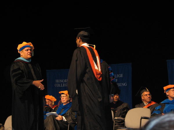 Prasanna receiving his degree